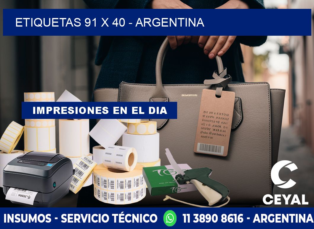 ETIQUETAS 91 x 40 - ARGENTINA