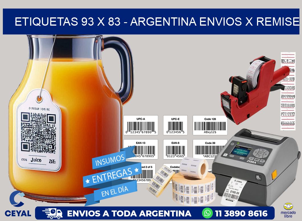 ETIQUETAS 93 x 83 – ARGENTINA ENVIOS X REMISE