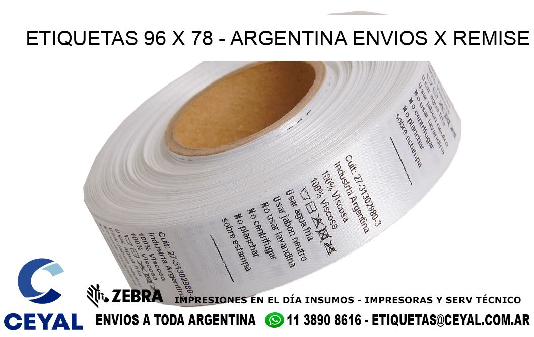 ETIQUETAS 96 x 78 - ARGENTINA ENVIOS X REMISE