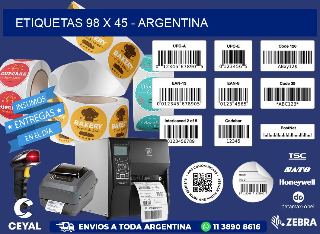 ETIQUETAS 98 x 45 - ARGENTINA