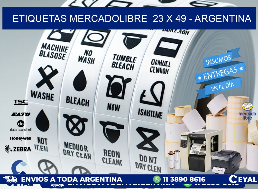 ETIQUETAS MERCADOLIBRE  23 x 49 - ARGENTINA