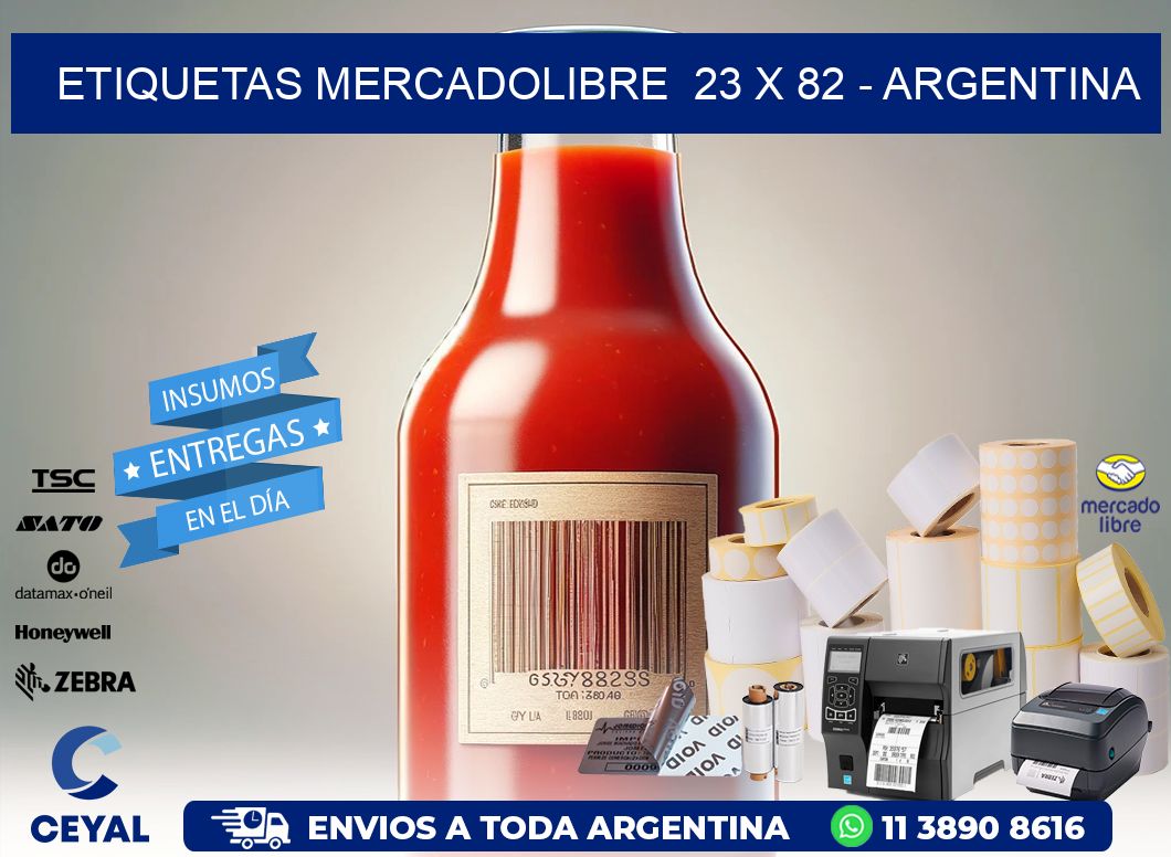 ETIQUETAS MERCADOLIBRE  23 x 82 - ARGENTINA