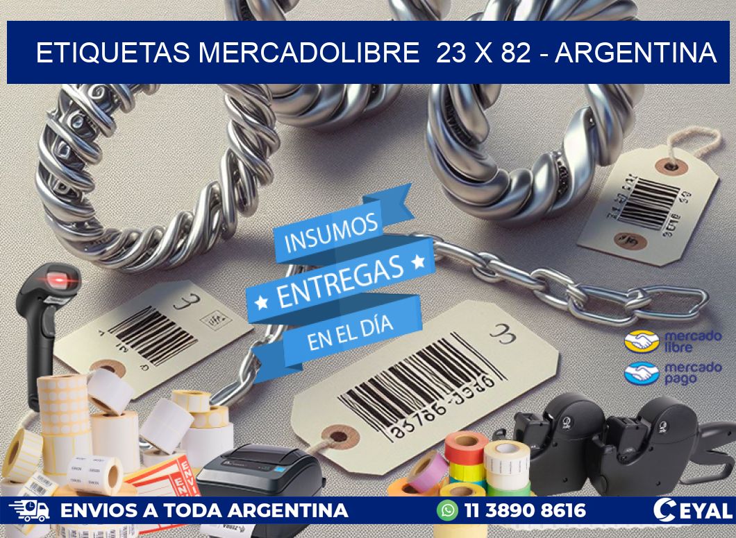 ETIQUETAS MERCADOLIBRE  23 x 82 - ARGENTINA