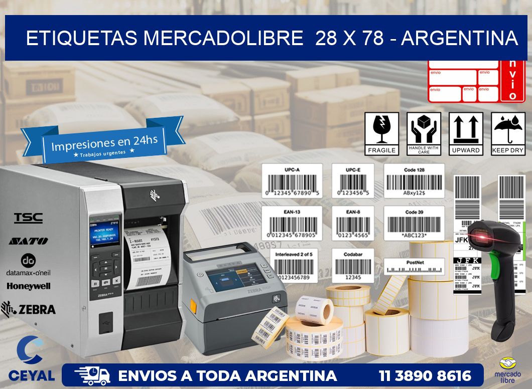 ETIQUETAS MERCADOLIBRE  28 x 78 – ARGENTINA