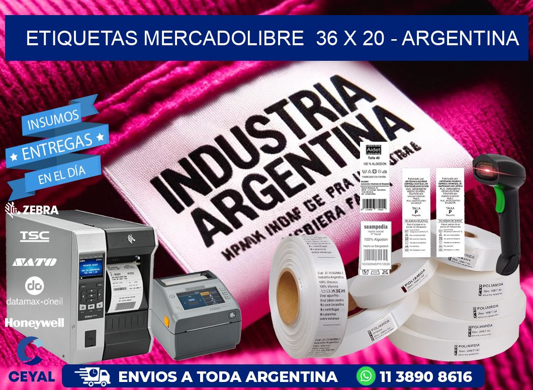 ETIQUETAS MERCADOLIBRE 36 x 20 - ARGENTINA