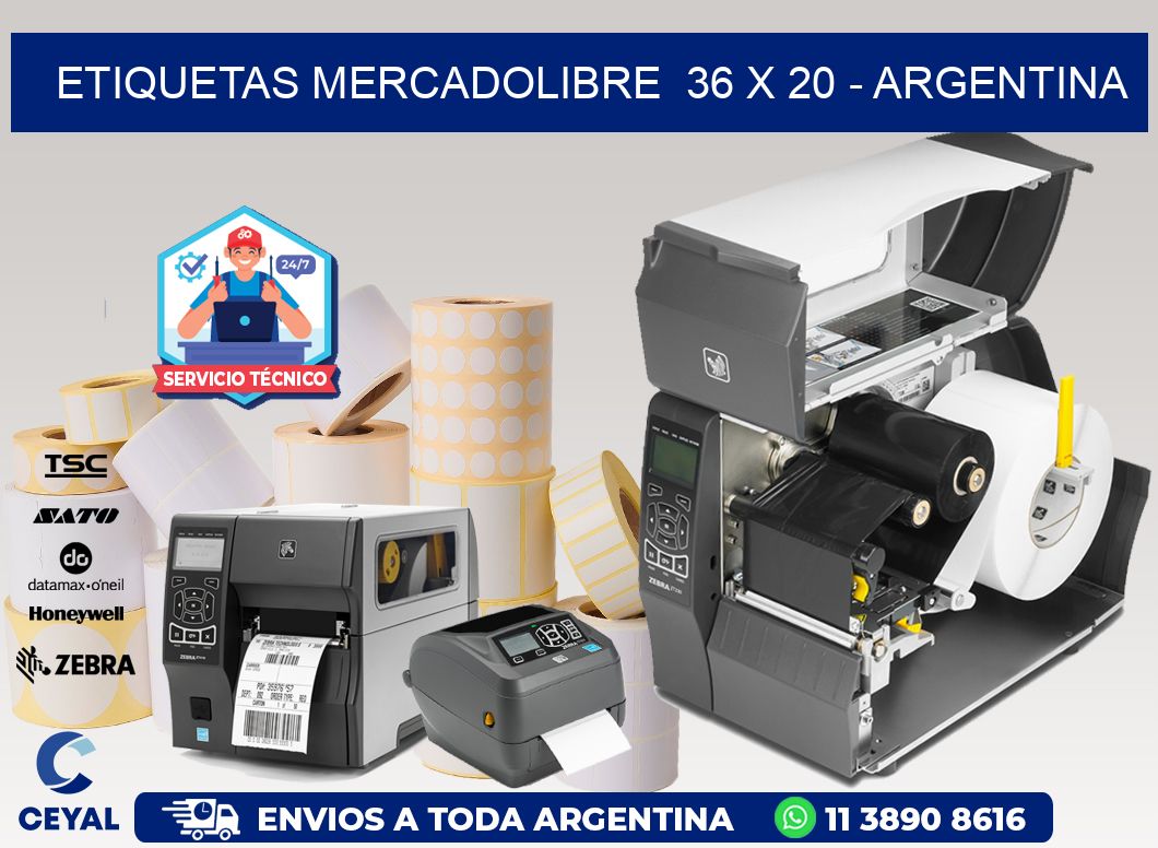 ETIQUETAS MERCADOLIBRE 36 x 20 - ARGENTINA