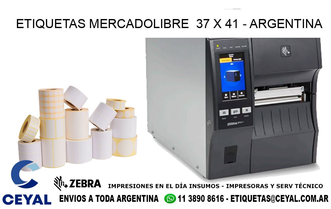 ETIQUETAS MERCADOLIBRE  37 x 41 - ARGENTINA