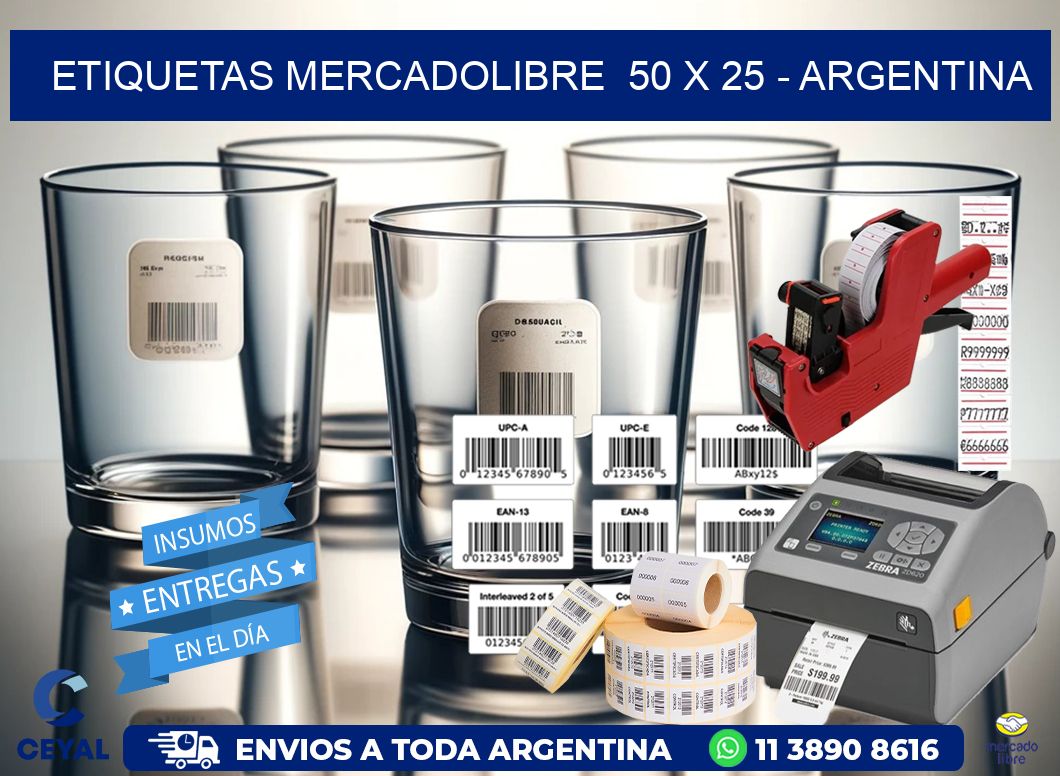 ETIQUETAS MERCADOLIBRE  50 x 25 – ARGENTINA