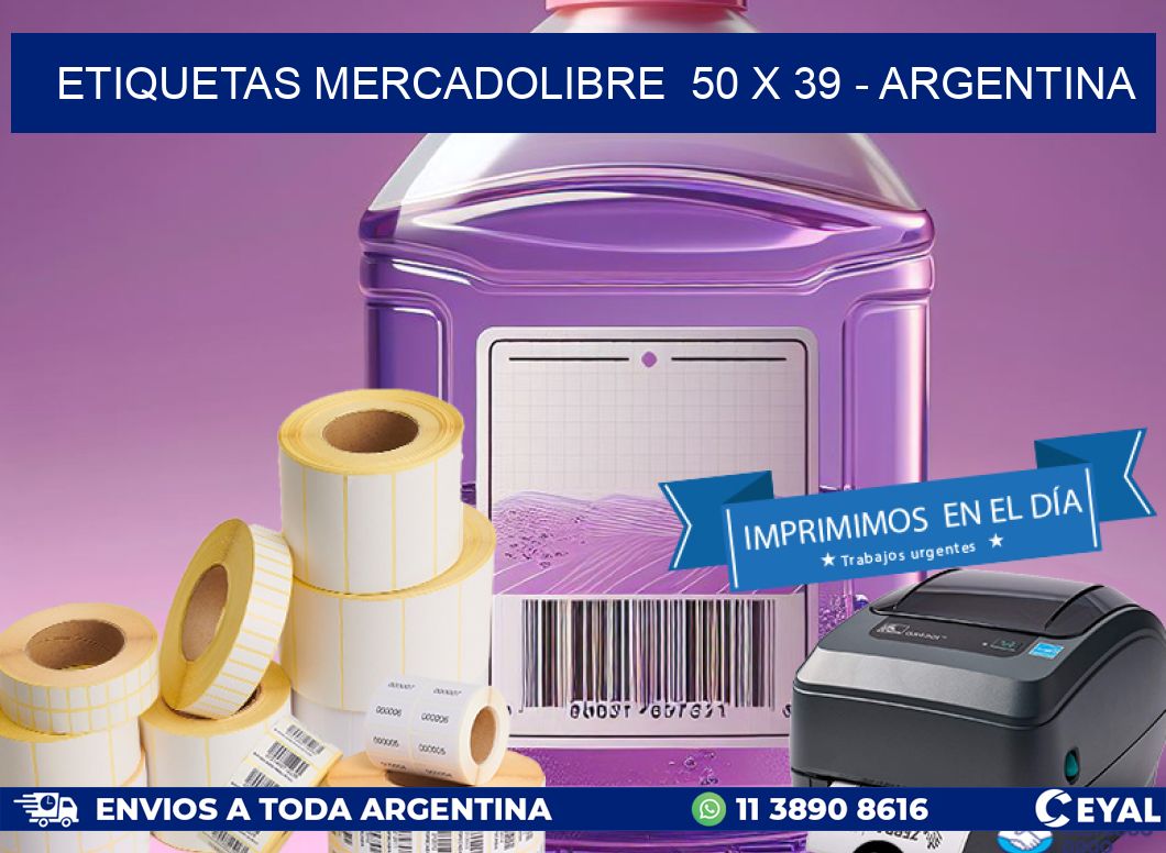 ETIQUETAS MERCADOLIBRE  50 x 39 - ARGENTINA