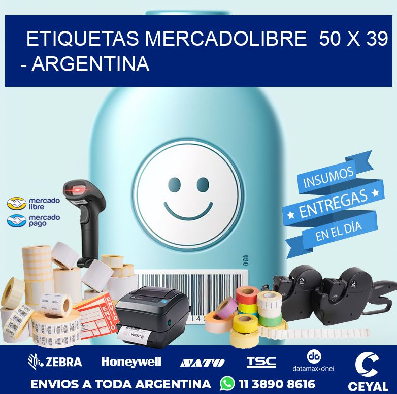 ETIQUETAS MERCADOLIBRE  50 x 39 - ARGENTINA