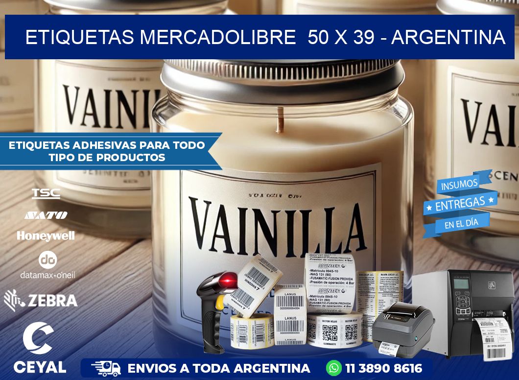 ETIQUETAS MERCADOLIBRE  50 x 39 – ARGENTINA