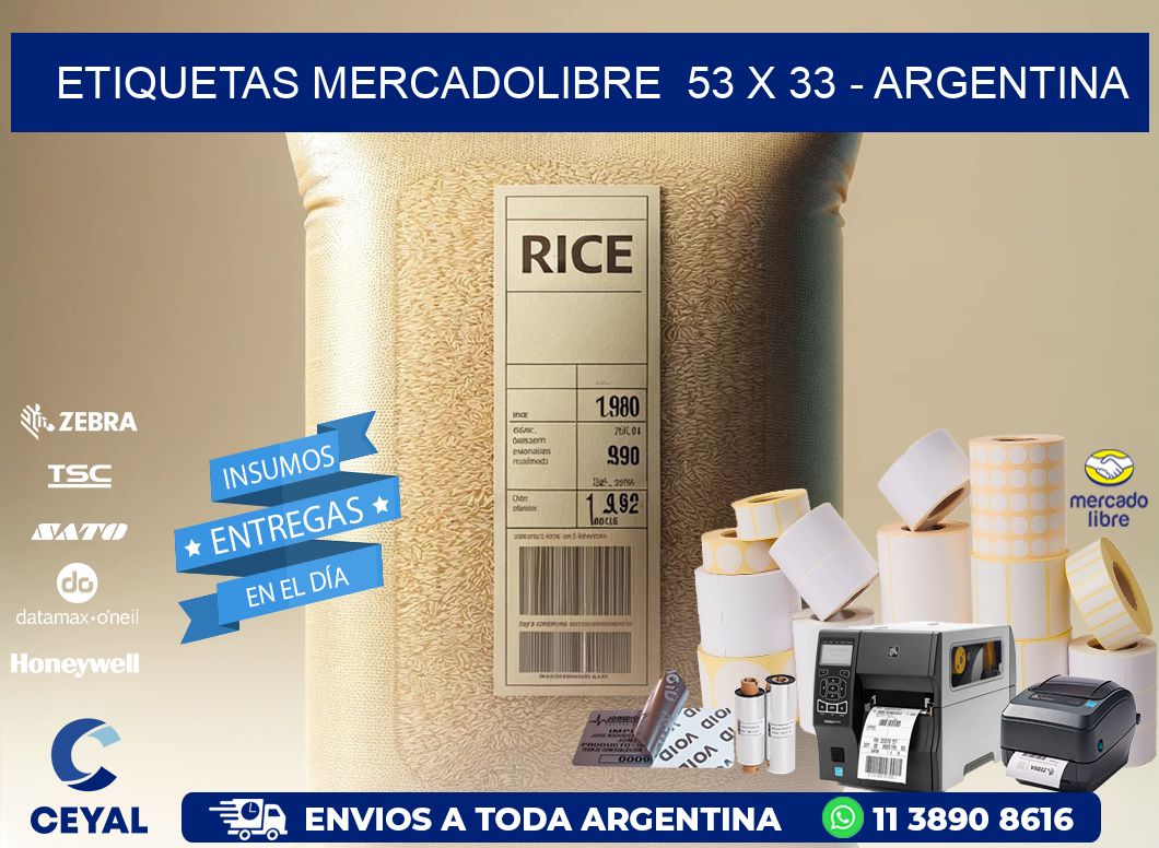 ETIQUETAS MERCADOLIBRE  53 x 33 - ARGENTINA