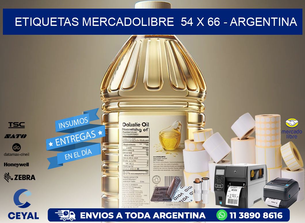 ETIQUETAS MERCADOLIBRE  54 x 66 - ARGENTINA