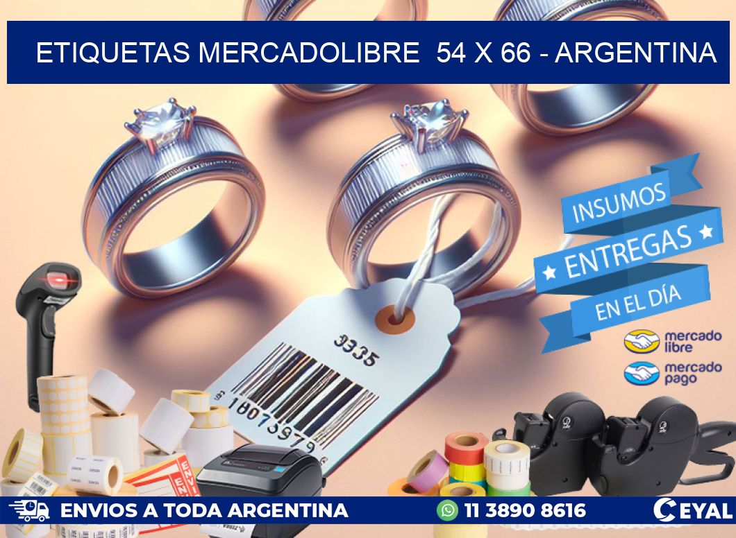 ETIQUETAS MERCADOLIBRE  54 x 66 - ARGENTINA