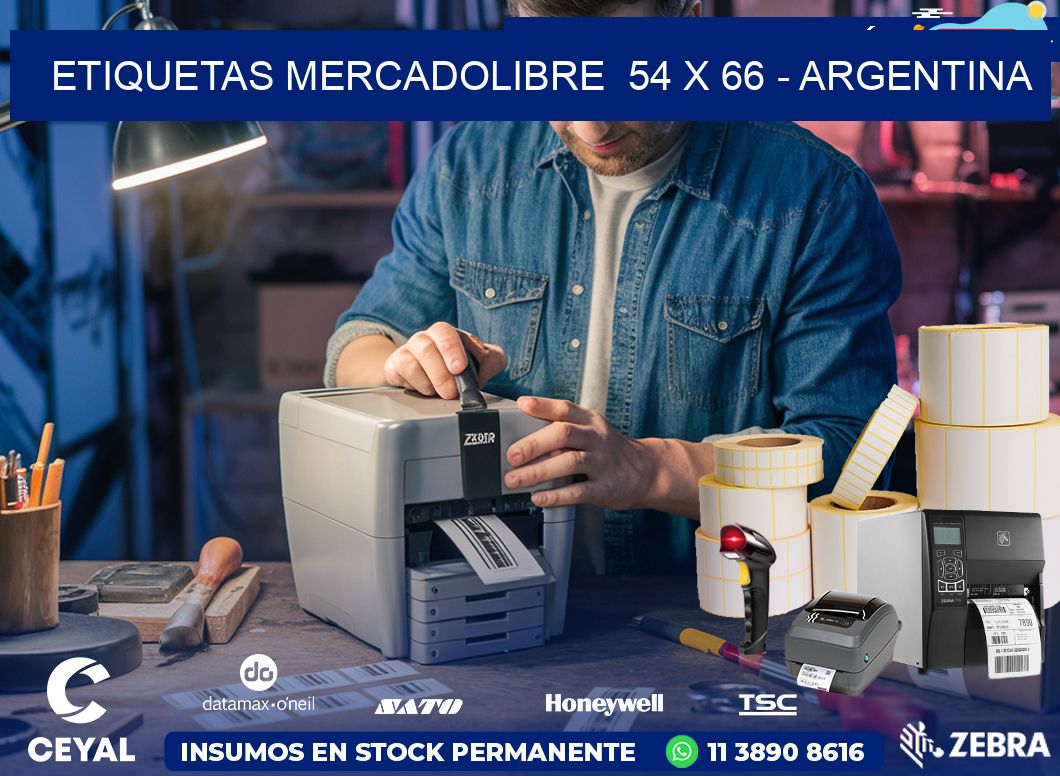 ETIQUETAS MERCADOLIBRE  54 x 66 - ARGENTINA