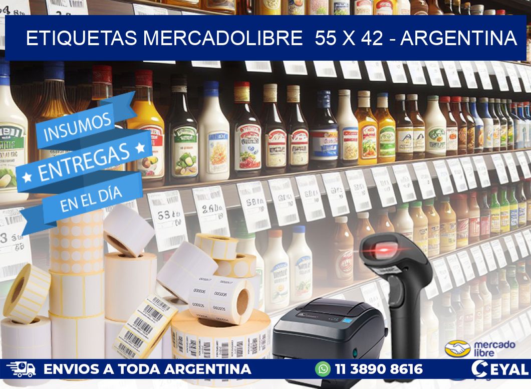 ETIQUETAS MERCADOLIBRE  55 x 42 - ARGENTINA