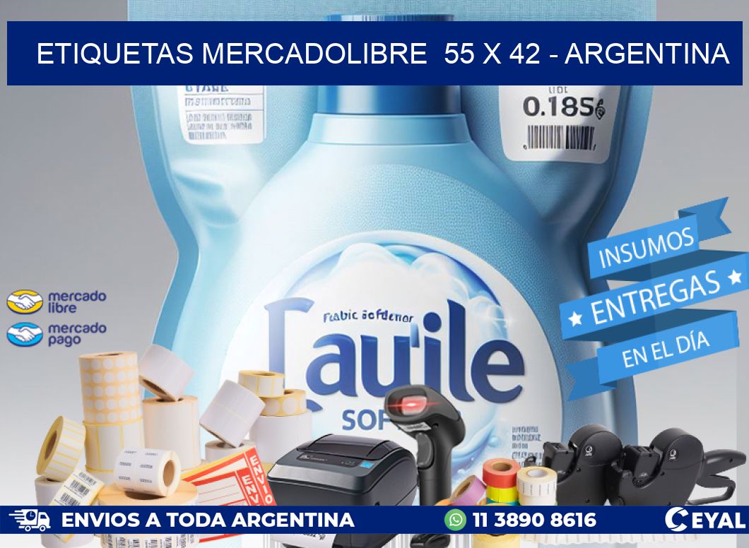 ETIQUETAS MERCADOLIBRE  55 x 42 - ARGENTINA