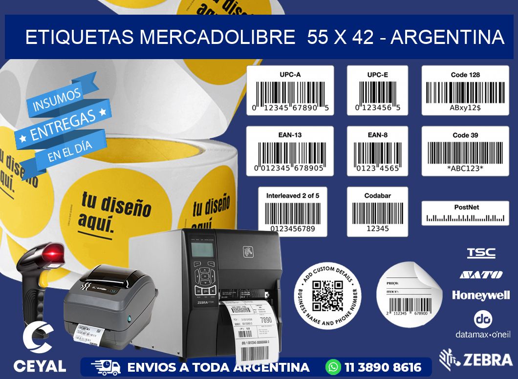 ETIQUETAS MERCADOLIBRE  55 x 42 - ARGENTINA