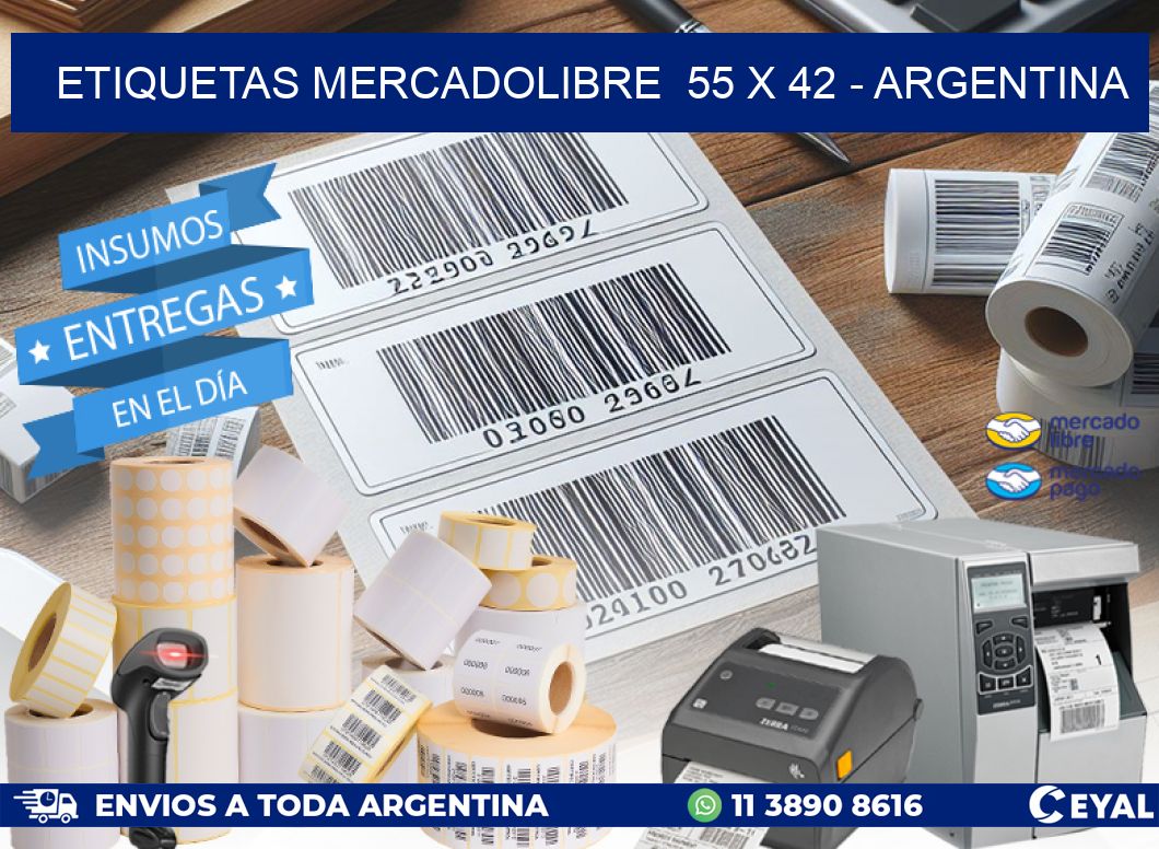 ETIQUETAS MERCADOLIBRE  55 x 42 - ARGENTINA