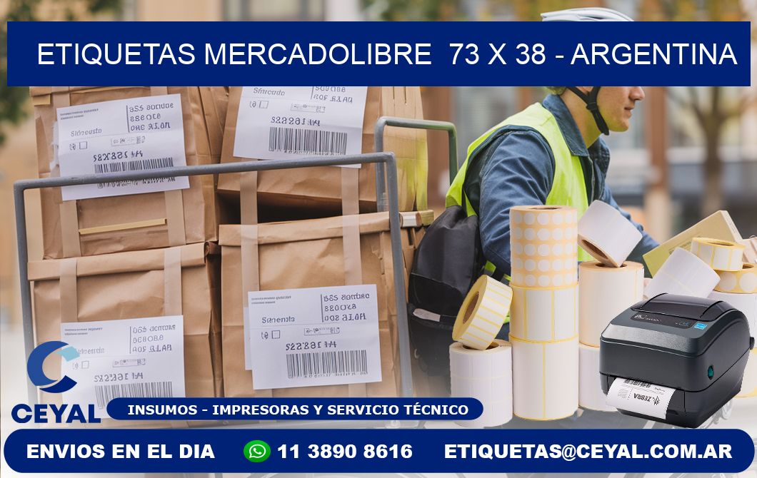 ETIQUETAS MERCADOLIBRE  73 x 38 - ARGENTINA