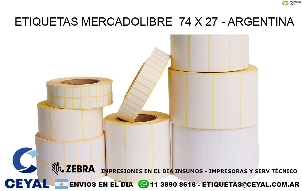 ETIQUETAS MERCADOLIBRE  74 x 27 - ARGENTINA