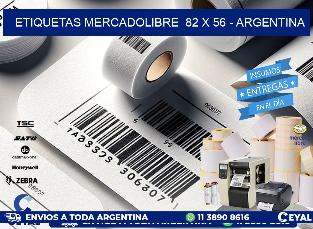 ETIQUETAS MERCADOLIBRE  82 x 56 - ARGENTINA