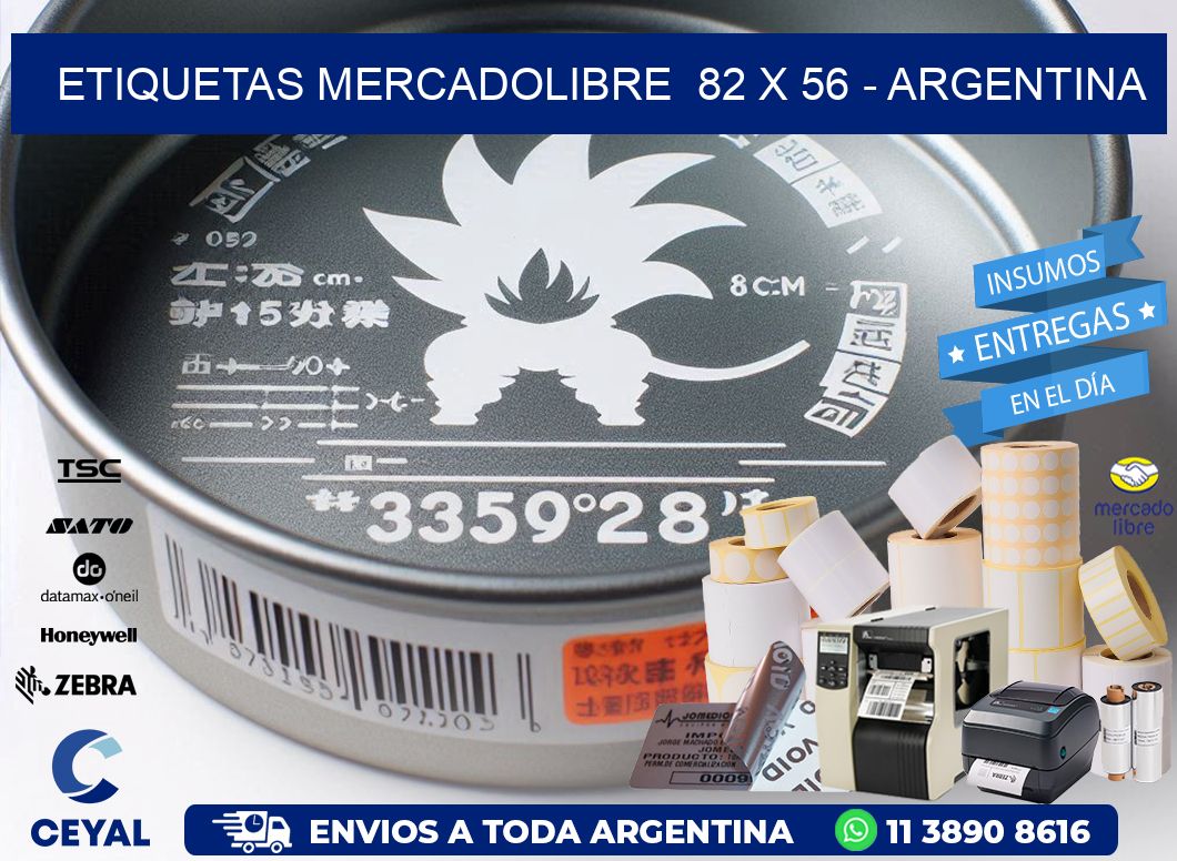 ETIQUETAS MERCADOLIBRE  82 x 56 - ARGENTINA