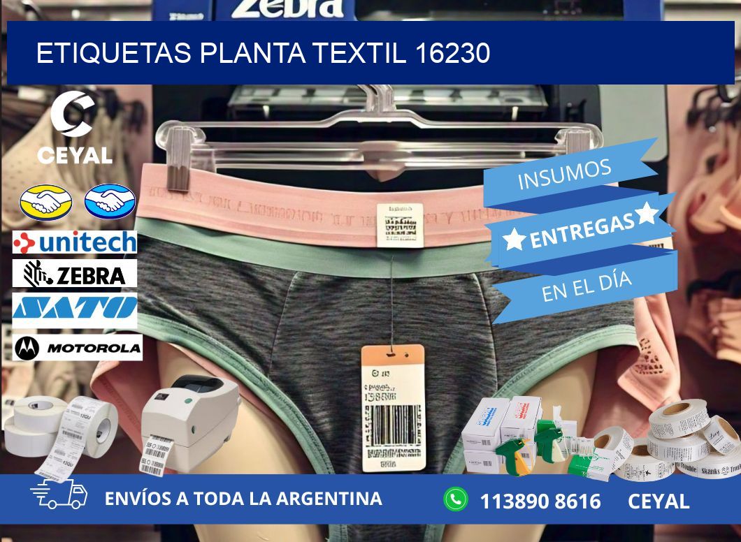 ETIQUETAS PLANTA TEXTIL 16230