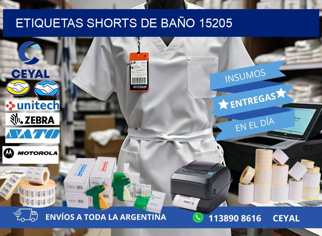 ETIQUETAS SHORTS DE BAÑO 15205