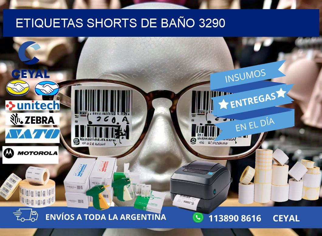 ETIQUETAS SHORTS DE BAÑO 3290