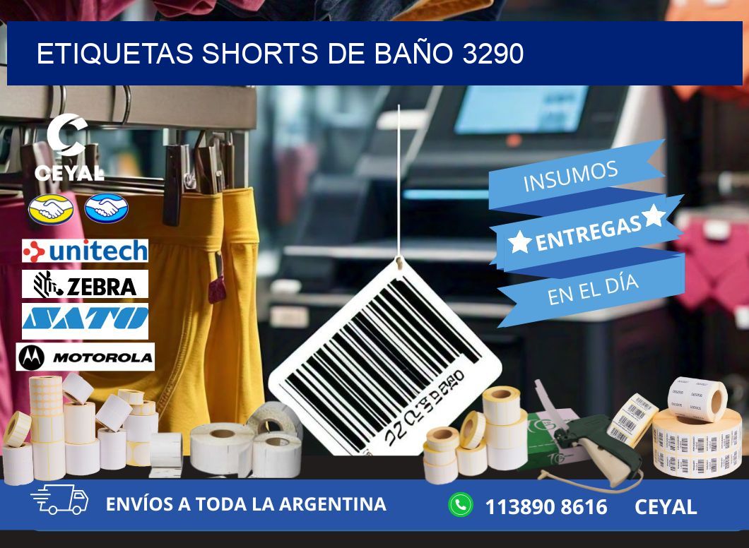 ETIQUETAS SHORTS DE BAÑO 3290