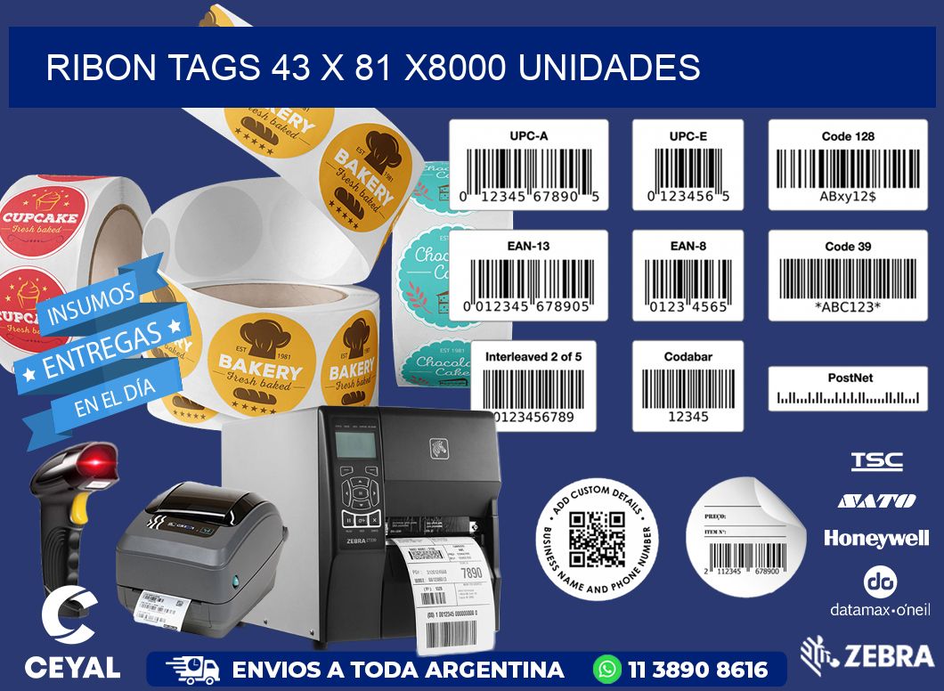 RIBON TAGS 43 x 81 X8000 UNIDADES