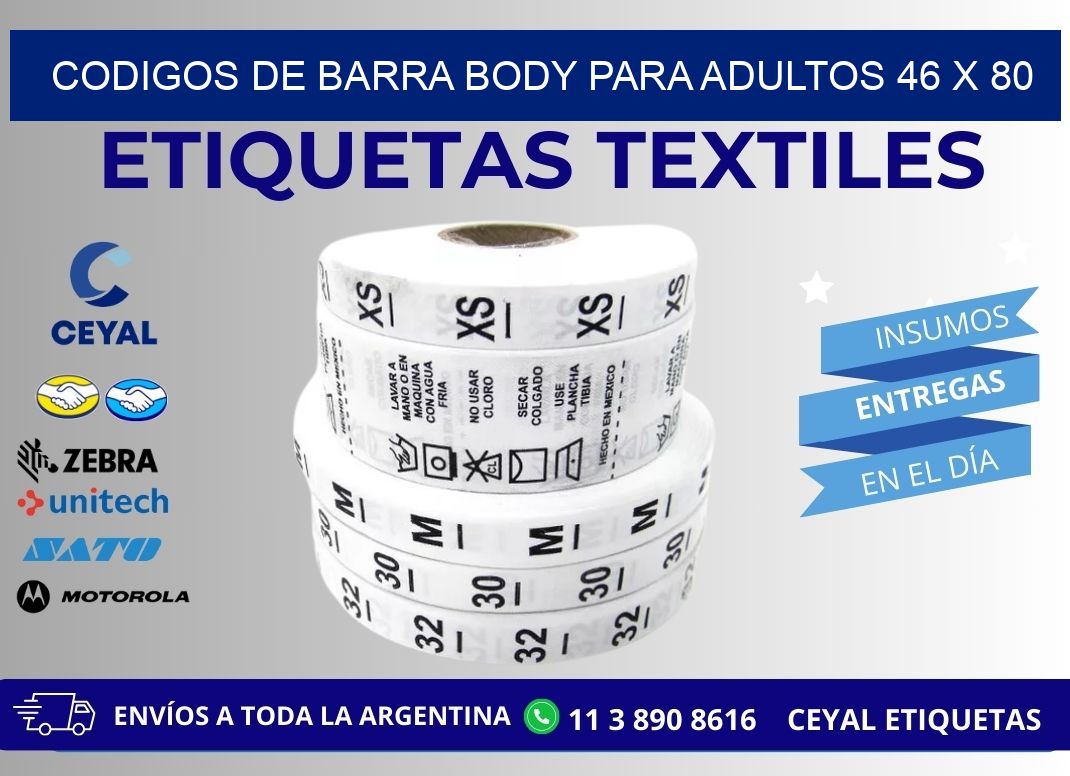 CODIGOS DE BARRA BODY PARA ADULTOS 46 x 80