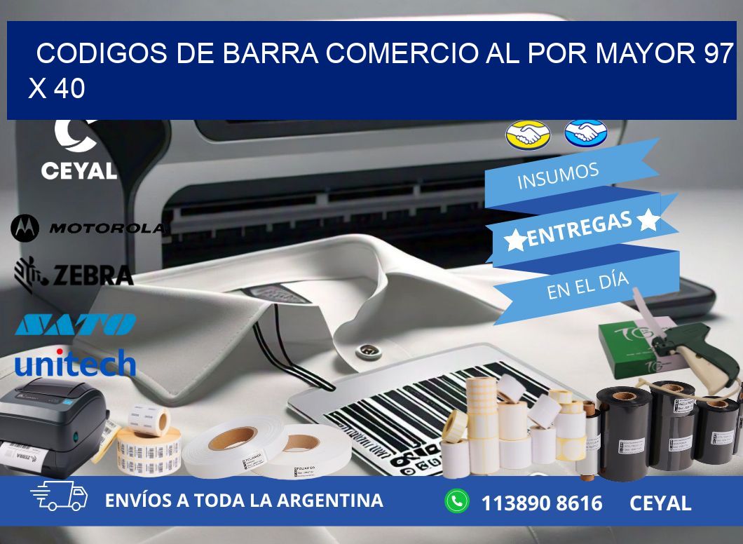 CODIGOS DE BARRA COMERCIO AL POR MAYOR 97 x 40