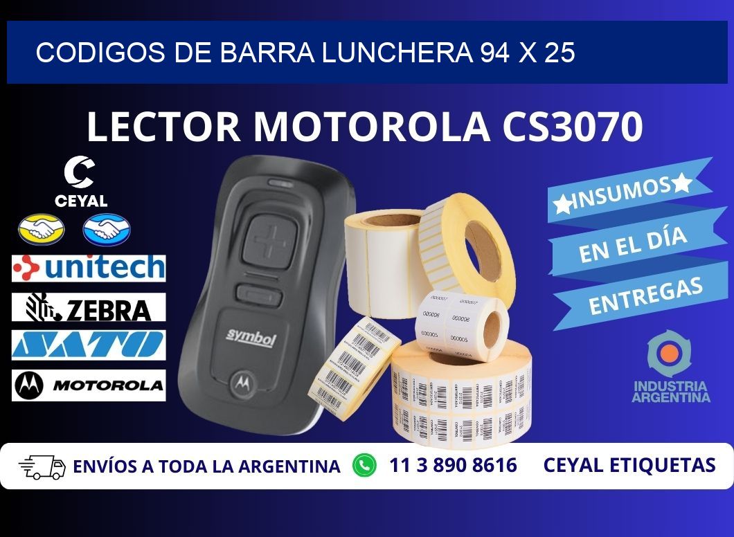 CODIGOS DE BARRA LUNCHERA 94 x 25