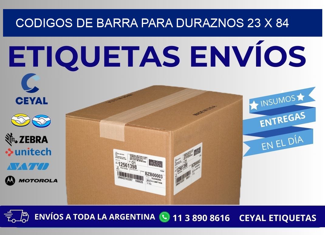 CODIGOS DE BARRA PARA DURAZNOS 23 x 84