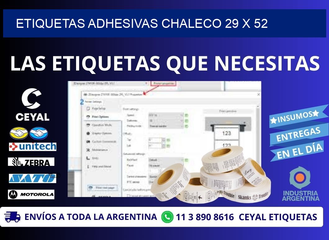 ETIQUETAS ADHESIVAS CHALECO 29 x 52