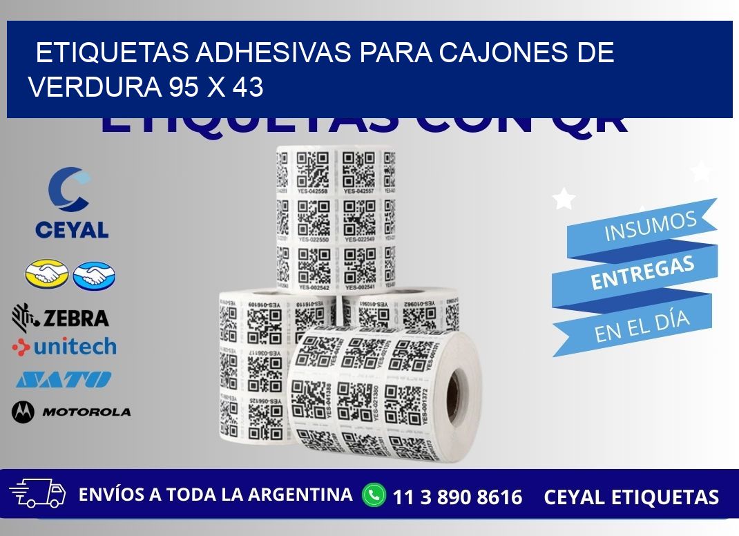 ETIQUETAS ADHESIVAS PARA CAJONES DE VERDURA 95 x 43