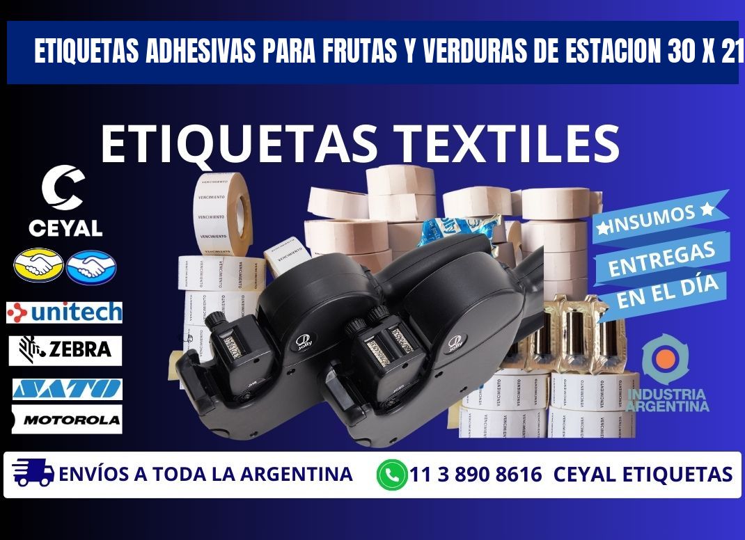 ETIQUETAS ADHESIVAS PARA FRUTAS Y VERDURAS DE ESTACION 30 x 21