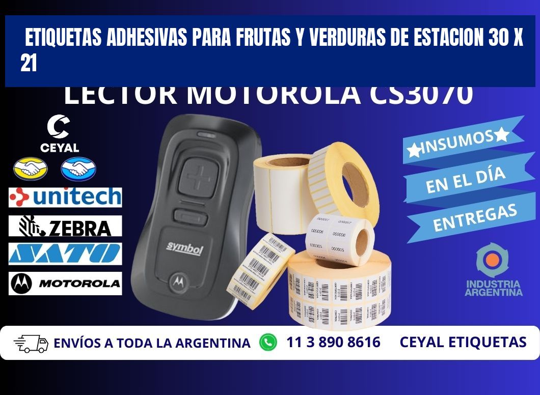ETIQUETAS ADHESIVAS PARA FRUTAS Y VERDURAS DE ESTACION 30 x 21