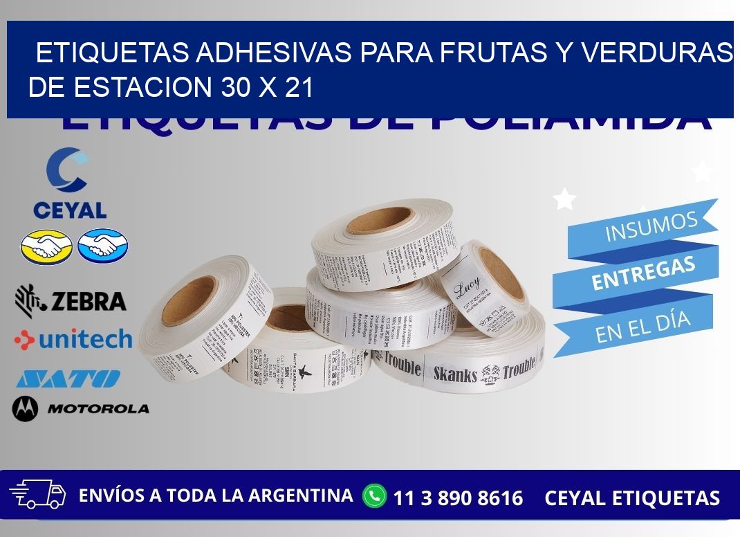 ETIQUETAS ADHESIVAS PARA FRUTAS Y VERDURAS DE ESTACION 30 x 21