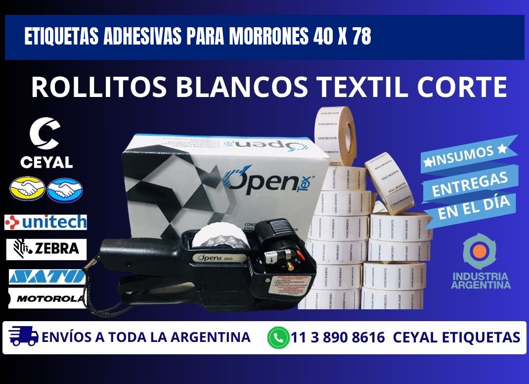 ETIQUETAS ADHESIVAS PARA MORRONES 40 x 78