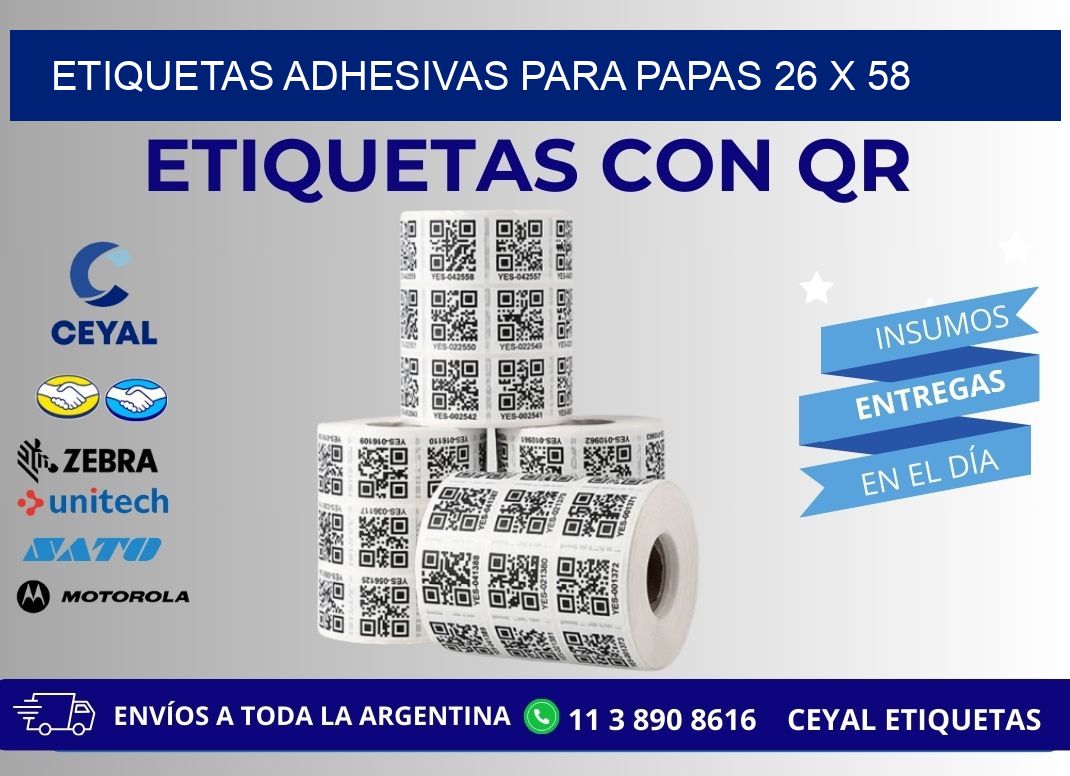 ETIQUETAS ADHESIVAS PARA PAPAS 26 x 58