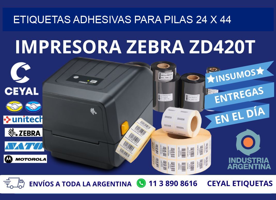 ETIQUETAS ADHESIVAS PARA PILAS 24 x 44