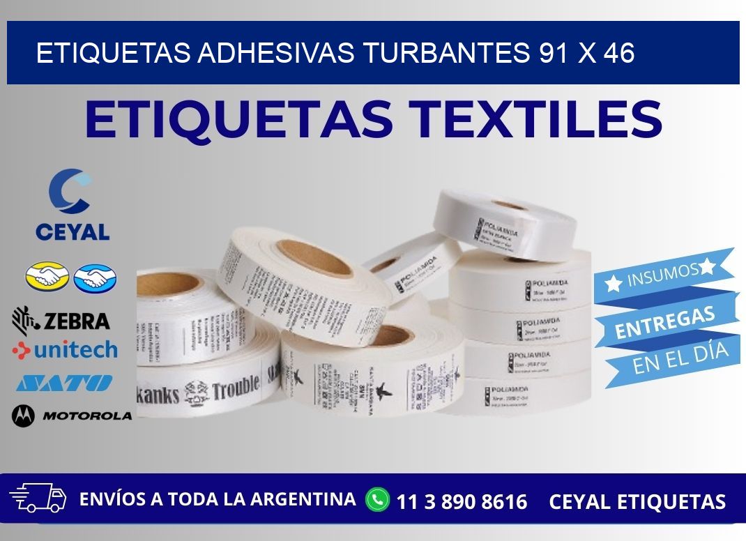 ETIQUETAS ADHESIVAS TURBANTES 91 x 46