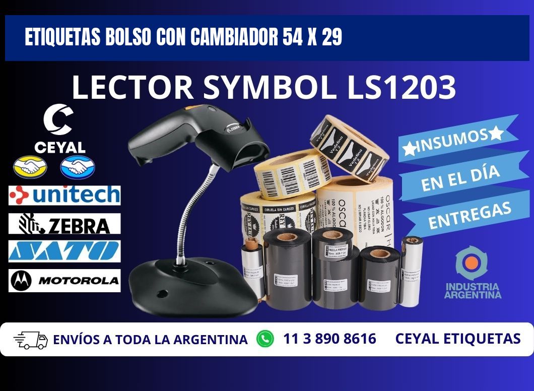 ETIQUETAS BOLSO CON CAMBIADOR 54 x 29