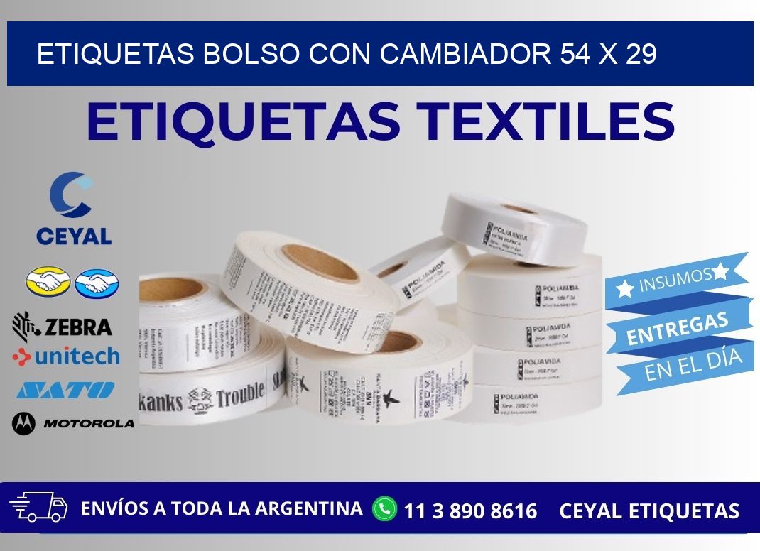 ETIQUETAS BOLSO CON CAMBIADOR 54 x 29