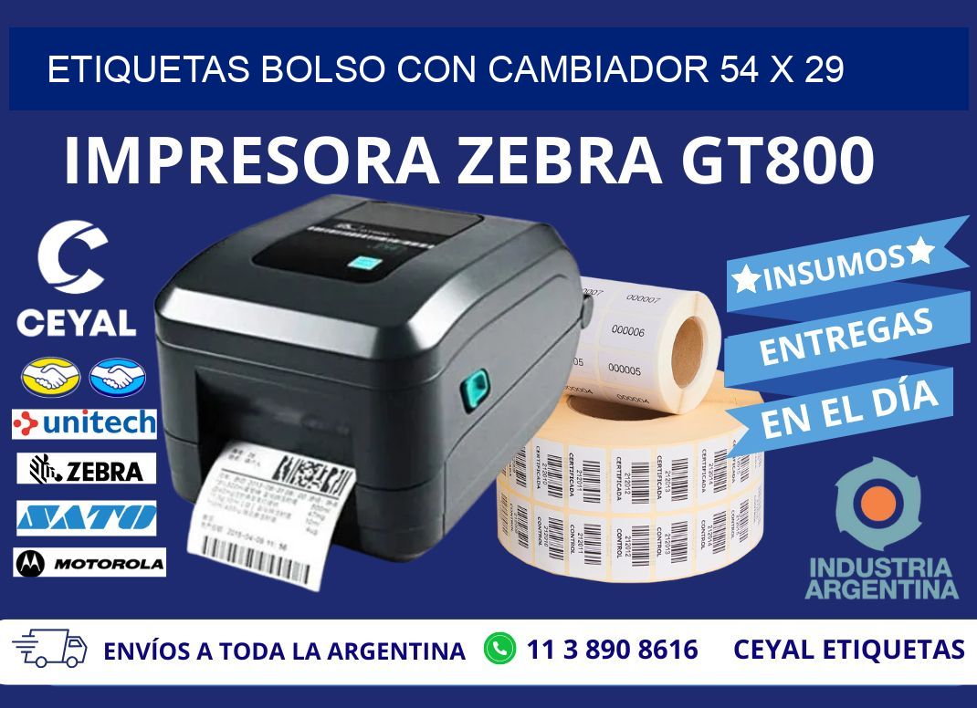 ETIQUETAS BOLSO CON CAMBIADOR 54 x 29