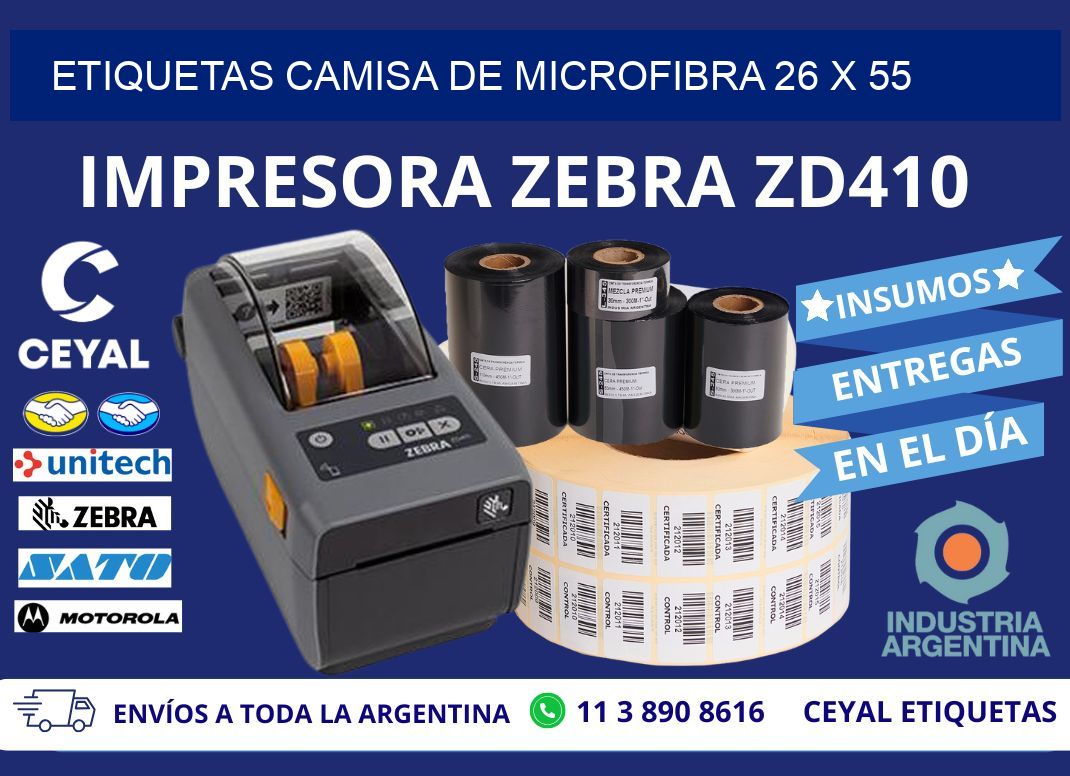 ETIQUETAS CAMISA DE MICROFIBRA 26 x 55