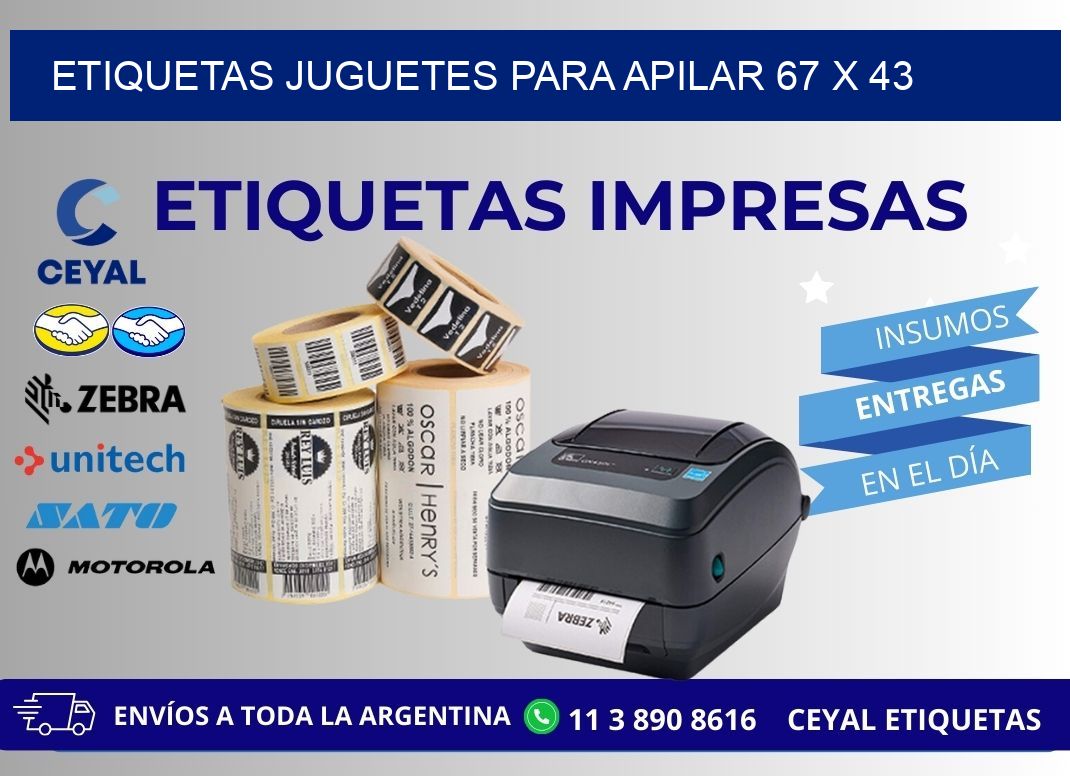 ETIQUETAS JUGUETES PARA APILAR 67 x 43